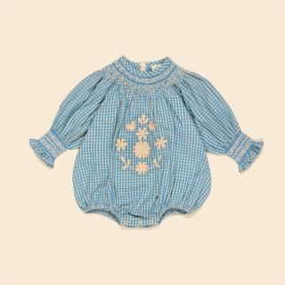 <img class='new_mark_img1' src='https://img.shop-pro.jp/img/new/icons14.gif' style='border:none;display:inline;margin:0px;padding:0px;width:auto;' />Apolina Baby Cece Smock Romper - Tablecheck Marine