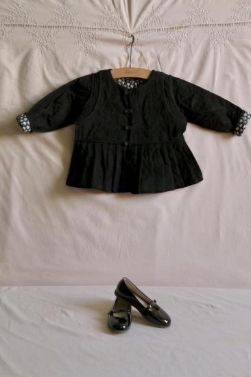 Bonjour Reversible quilted jacket black baby cord - LILY SOURIRE