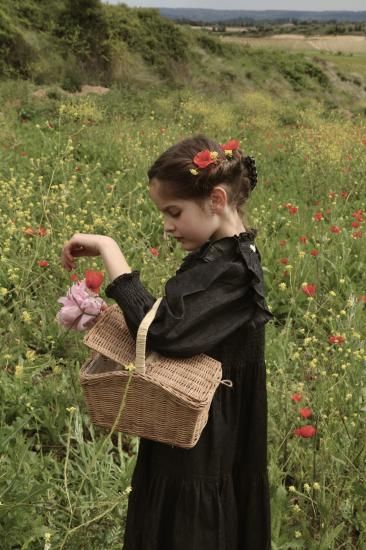 Bonjour Ibiza dress black denim - LILY SOURIRE 子供服