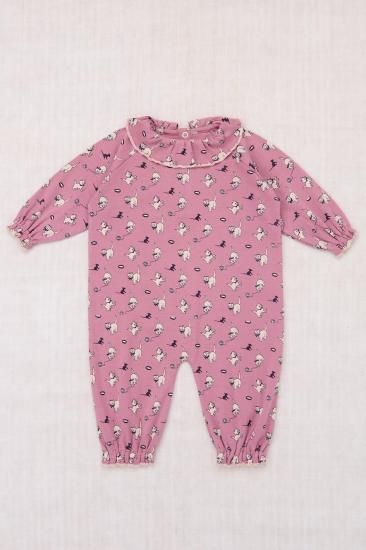 Misha and Puff Baby Pierrot Onesie - Antique Rose Cat