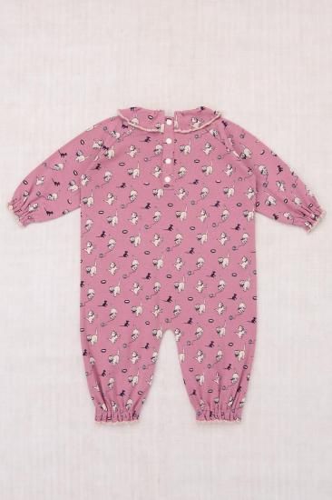 m*i様 misha&puff Pierrot Onesie Cat&Mouse Misha and Puff Baby Pierrot Onesie - Antique Rose Cat