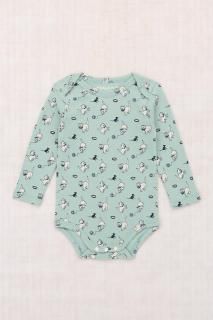 <img class='new_mark_img1' src='https://img.shop-pro.jp/img/new/icons14.gif' style='border:none;display:inline;margin:0px;padding:0px;width:auto;' />Misha and Puff Baby Long Sleeve Lap Onesie - Sage Cat & Mouse