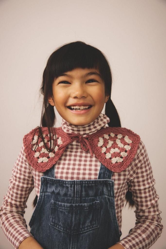 SOOR PLOOM Snap Turtleneck, Gingham Print, Cherry - LILY