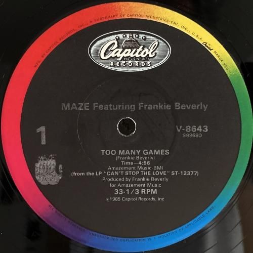 Maze featuring Frankie Beverly / Too Many Games w/ Twilight (12EP