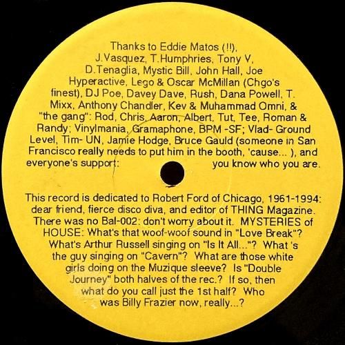 米12” Daniel Wang Aphroasiatechnubian BAL003 BALIHU /00250 Daniel Wang ‎– Aphroasiatechnubian – All Night Flight Records