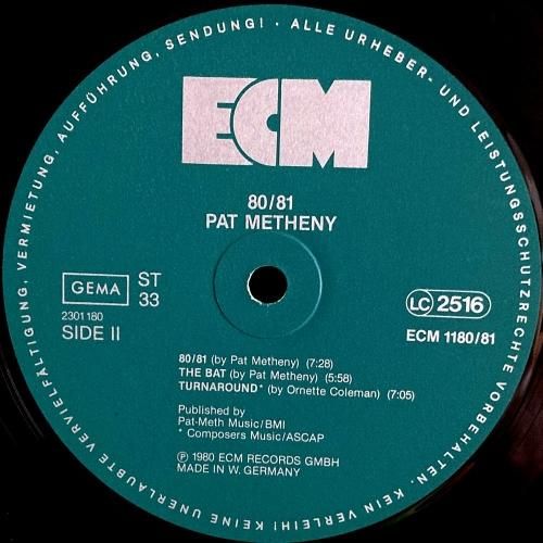 Pat Metheny / 80/81 (2LP) - silencia music store
