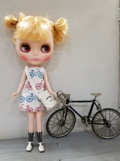 自転車柄ワンピース(受注生産)
