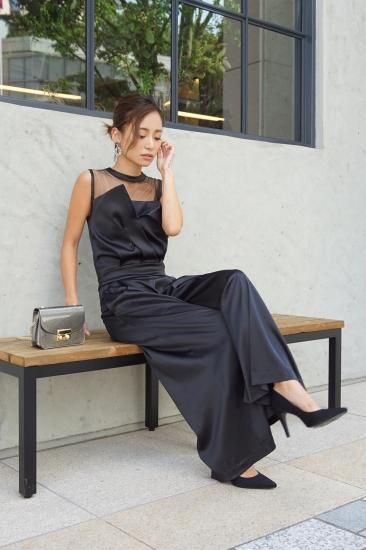 matte satin pants dress - Myshawty公式ドレス通販サイト