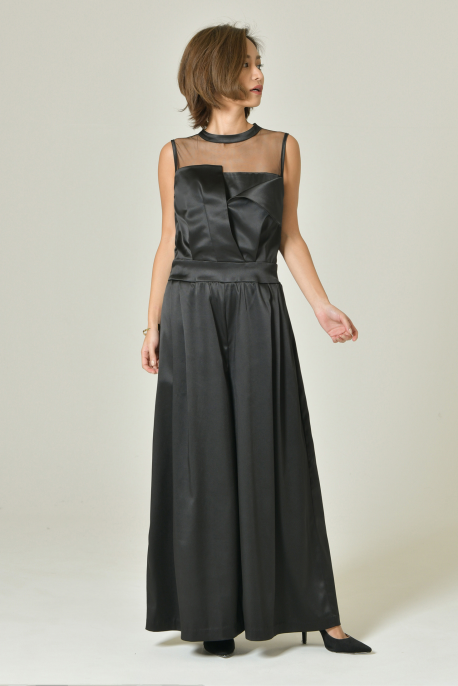 matte satin pants dress - Myshawty公式ドレス通販サイト