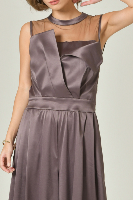 matte satin pants dress - Myshawty公式ドレス通販サイト
