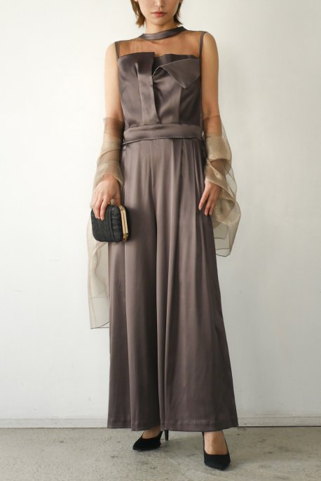 matte satin pants dress - Myshawty公式ドレス通販サイト