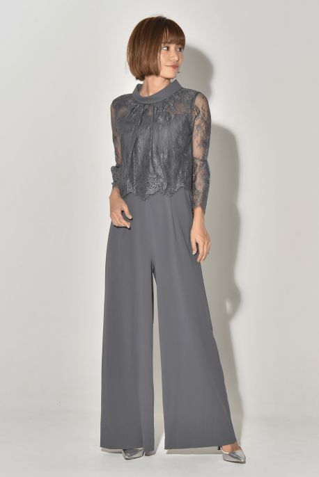 織り柄チェック マイシャウティー hight neck lace pants dress | www