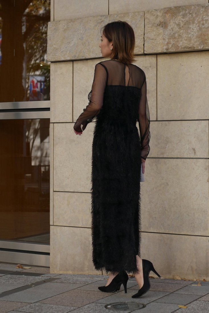 glitter shaggy dress - Myshawty公式ドレス通販サイト
