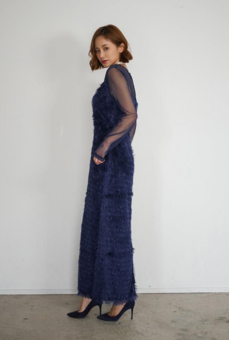 glitter shaggy dress - Myshawty公式ドレス通販サイト