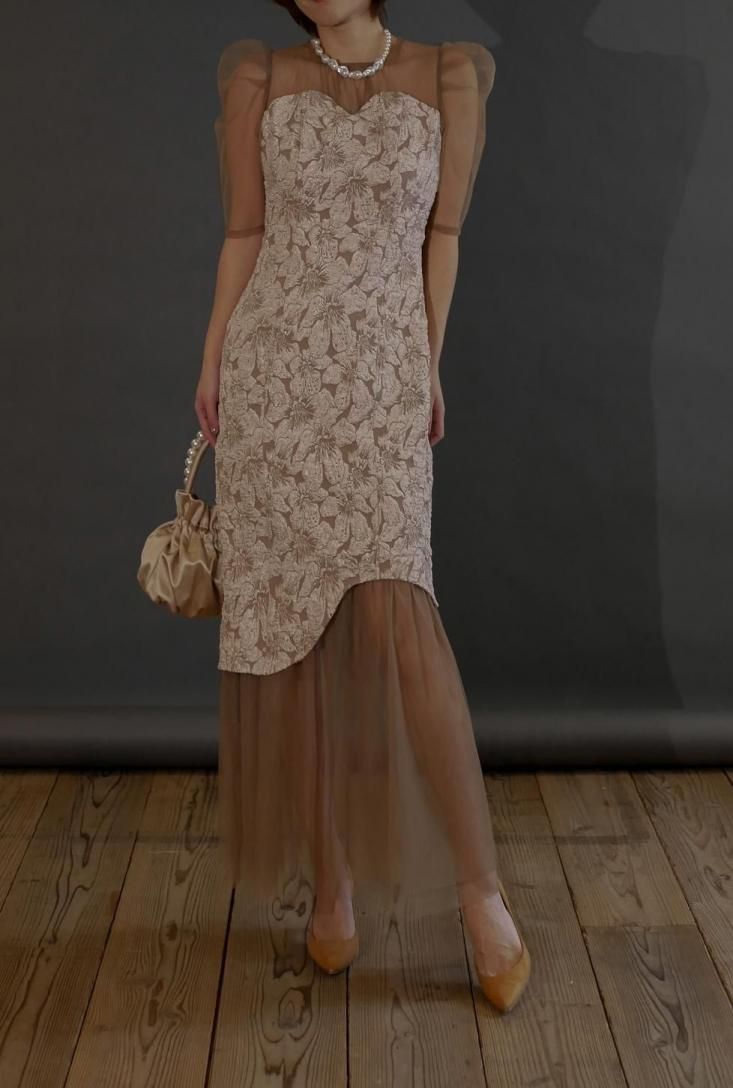 【My shawty】 jacquard docking dress 予約商品】jaqurd doking dress - Myshawty公式ドレス通販サイト
