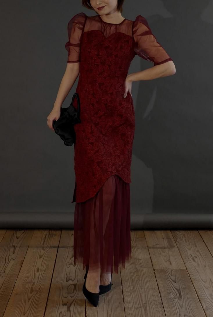 jaquard doking dress Mサイズ 予約商品】jaqurd doking dress - Myshawty公式ドレス通販サイト