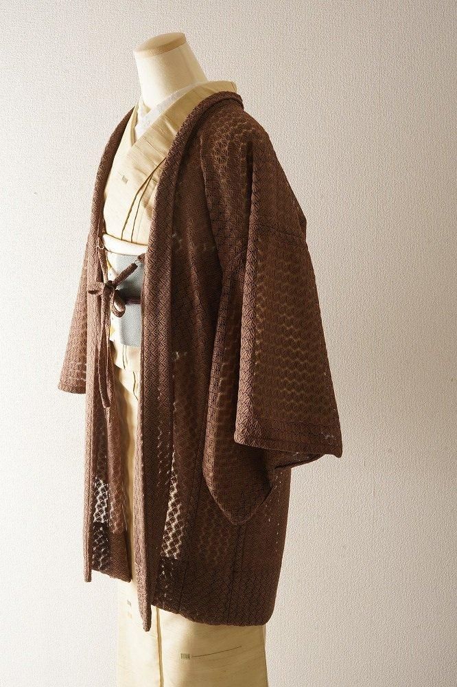Mother2<br/>おかあさんの編み機のレース羽織<br/>ココアブラウン