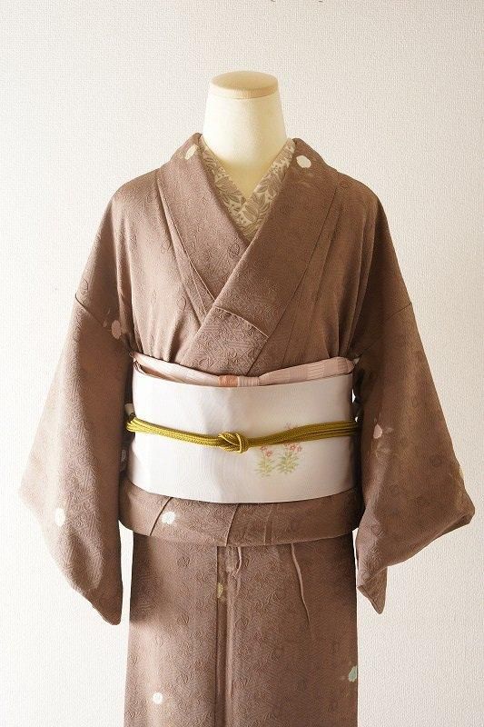 亜麻色に童子柄塩瀬の名古屋帯 - いちりん｜暮らしに寄り添う