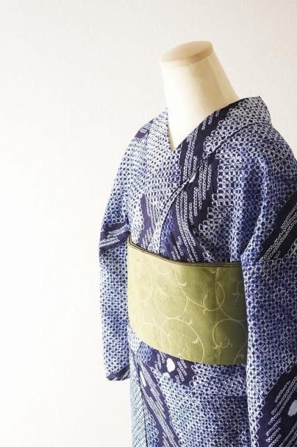 Y5790 縞 ワイン色 紬 着物 正絹 おしゃれ着 衿 変色有り