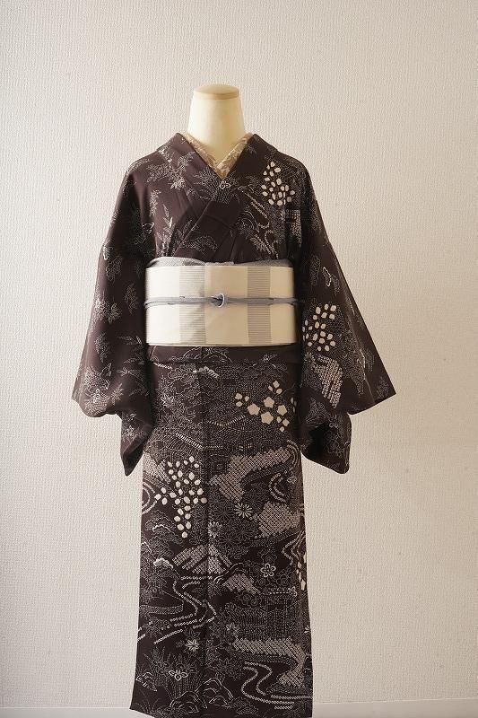 染付　人物　風景文　筆筒　高さ約14.6㎝ タトコニ　東さ7-0728③ 染付 人物 風景文 筆筒 高さ約14.6㎝ タトコニ 東さ7-0728③