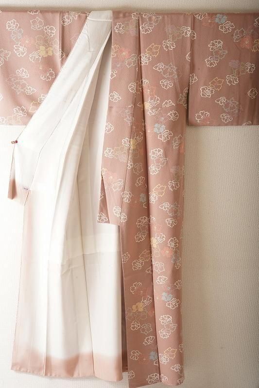 ＊美品＊ ちりめん　小紋 KKP2338 ぼかし縞 二越ちりめん®多色プリント｜プリント