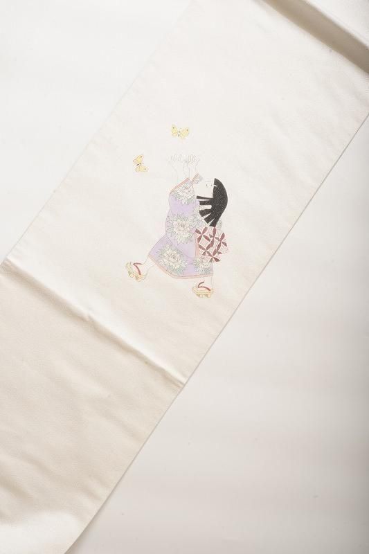 白銀色に童の洒落袋帯 - いちりん｜暮らしに寄り添うふだん着物