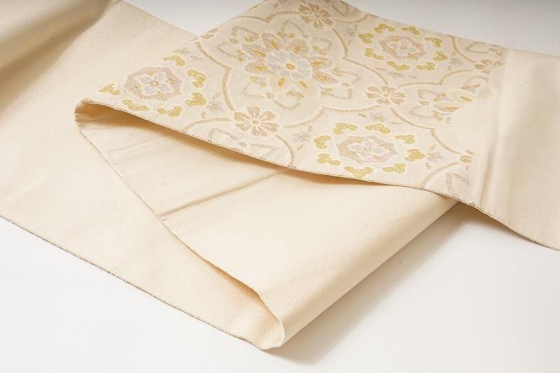 【洒落袋帯】未使用品◇コーデの救世主◇シンプルベージュ×唐花縞で重宝！446cm 楽天市場】洒落袋帯の通販