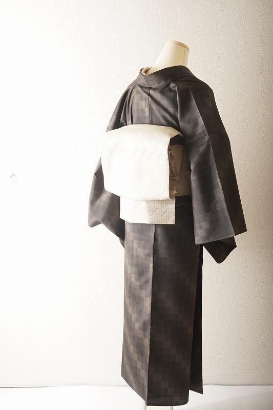 単衣＞本場縞大島格子柄の大島紬 - いちりん｜暮らしに寄り添う