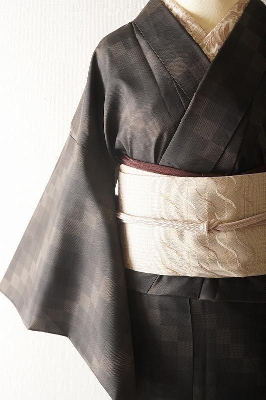 単衣＞本場縞大島格子柄の大島紬 - いちりん｜暮らしに寄り添うふだん着物