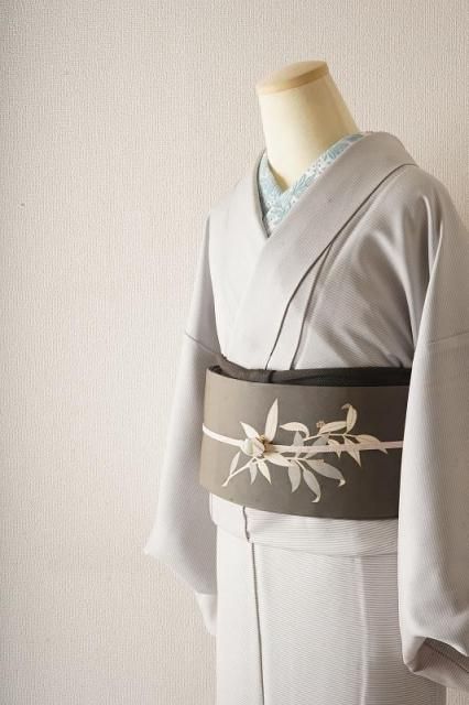 小紋　単衣　縦縞　紬　くすみカラー　着物　063a d 小紋 単衣 縦縞 紬 くすみカラー 着物 063a d