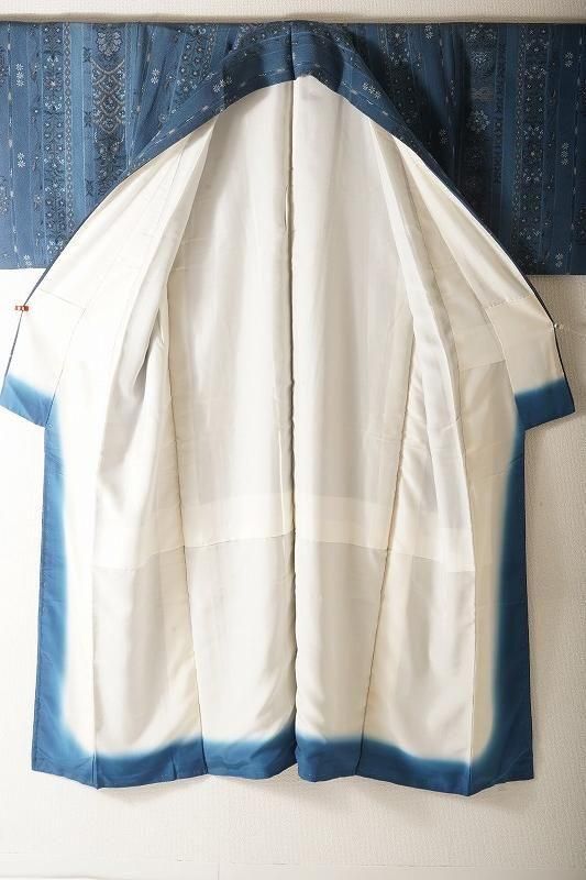 本藍染め縞に花の浜ちりめん小紋 - いちりん｜暮らしに寄り添う