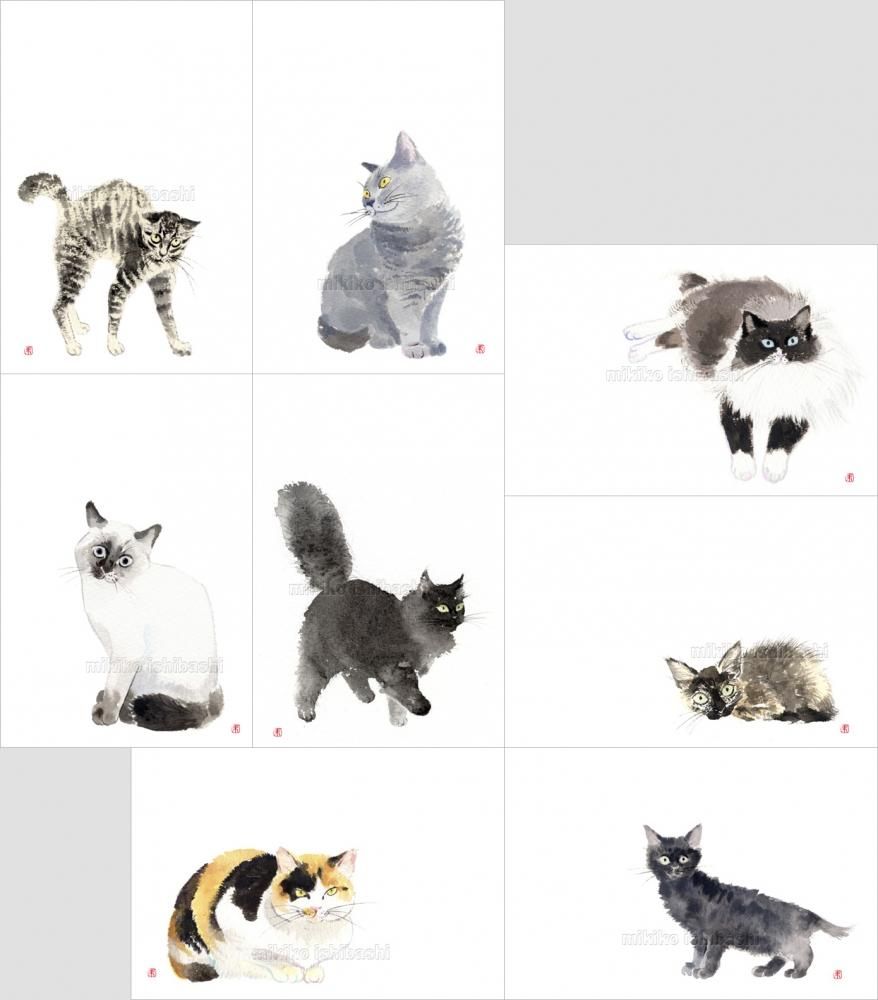 猫のイラスト絵はがき 猫のイラスト絵はがき