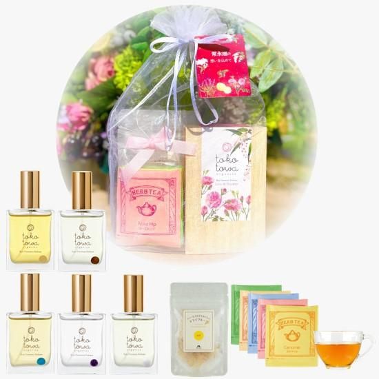 トコトワオーガニクス 薔薇の香りの香水ギフトセット ﾋﾟｭｱﾄﾘｰﾄﾒﾝﾄﾊﾟﾌｭｰﾑ ﾊｰﾌﾞﾃｨｰ ﾄﾞﾗｲﾌﾙｰﾂ