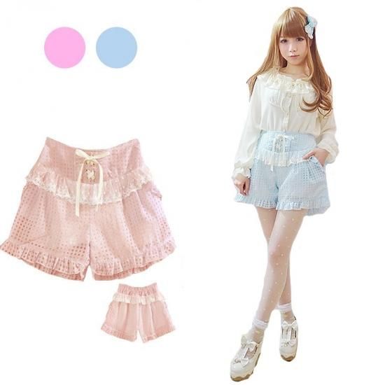 レディース服 ギンガムチェック ショートパンツ 原宿系「k538