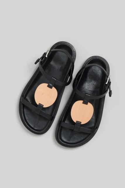 plywood volume sandals［BLACK］／_Fot