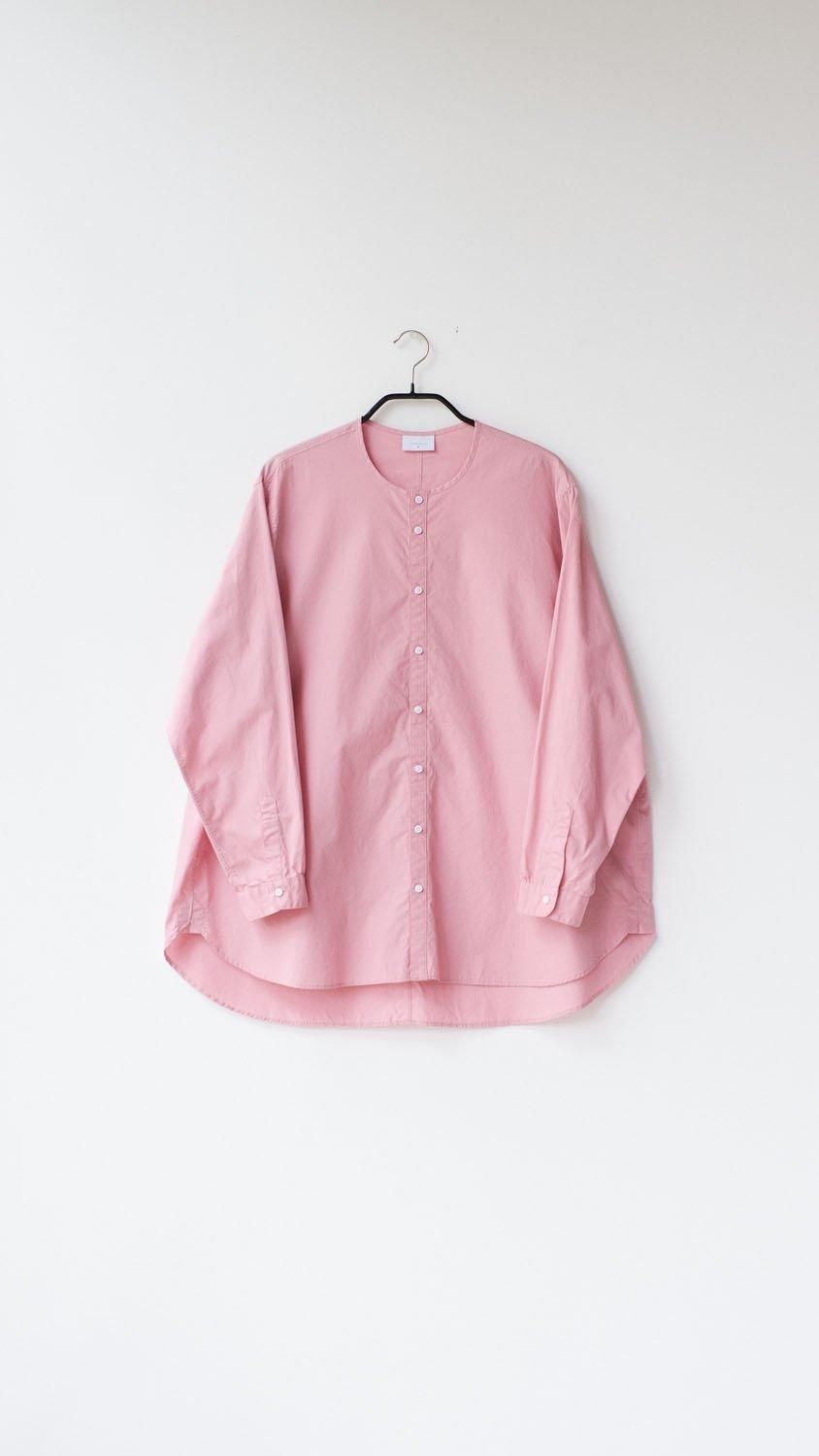コーミングコットン・ブロード ノーカラーシャツ／Sakura［size