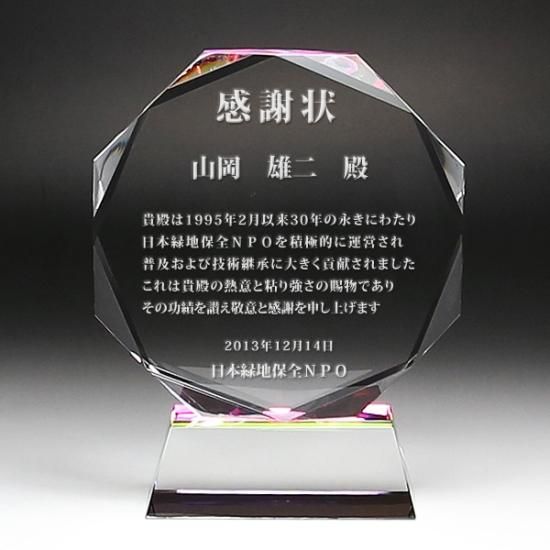 クリスタル表彰楯 | JP-DP-9 - クリスタルトロフィー・ガラス