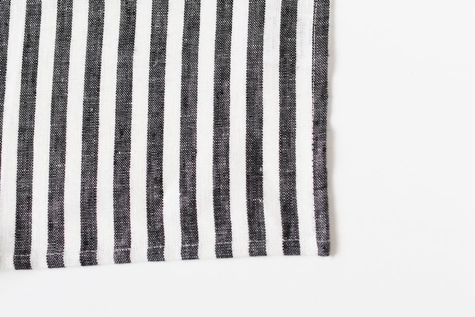 Fog Linen Work リネンキッチンクロス ストライプ ブラック Bowknot Fog Linen Work リネンキッチンクロス ストライプ ブラック Bowknot