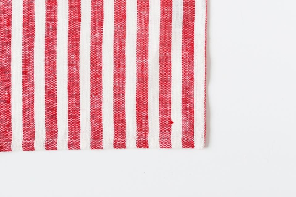 廃盤】fog linen work/リネンキッチンクロス/ストライプ（レッド