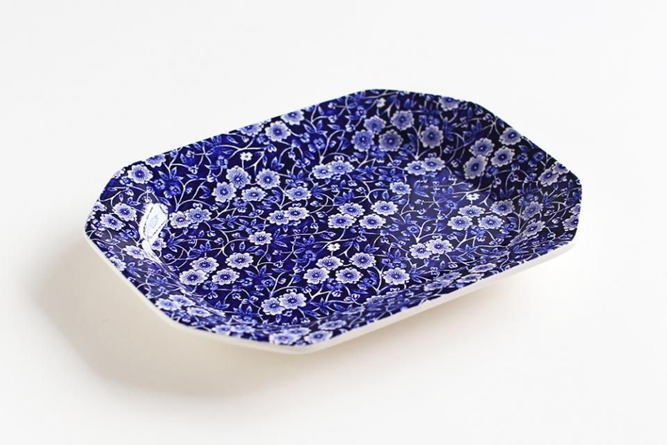 取り扱い終了】Burleigh/CALICO/スクエアディッシュ（ブルー・25cm