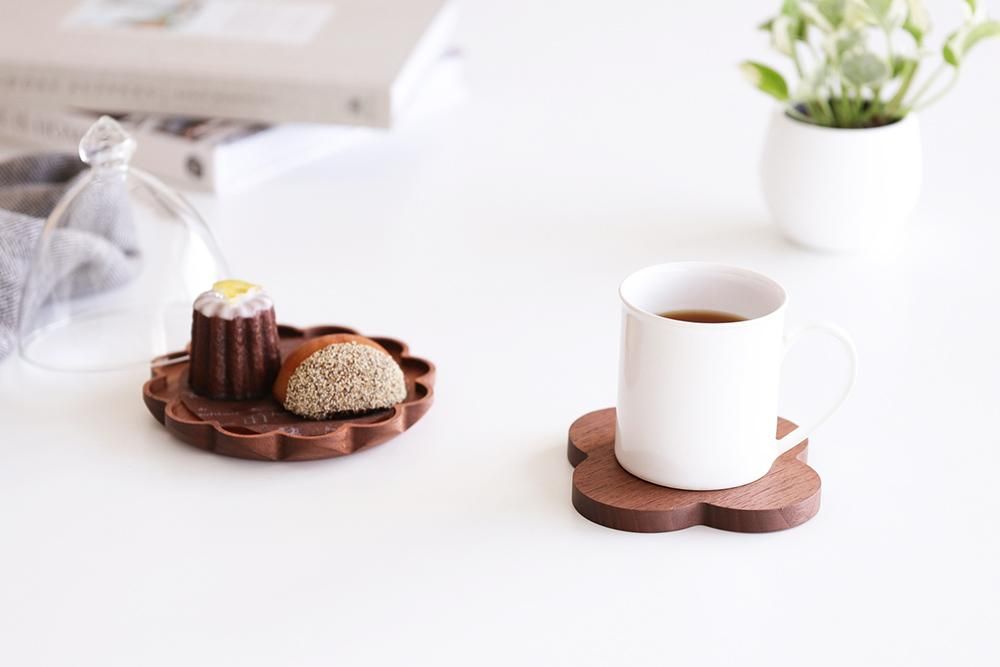 【廃盤】YARN/四つ葉のシンプルコースター(ウォールナット)