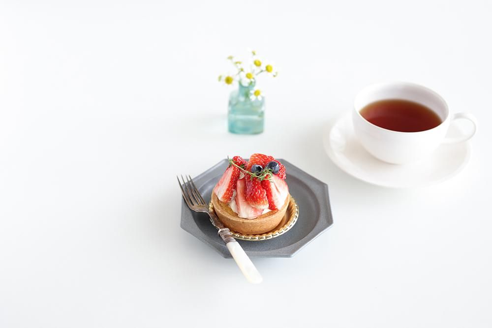 山本拓也/八角平皿/Sサイズ(ブルーグレー)