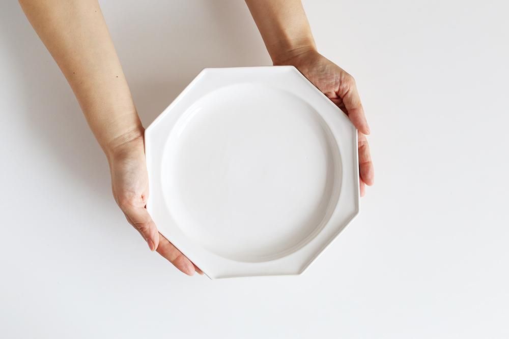 山本拓也 黒 八角皿M 17.5cm角 高さ2.8cm｜ 作家もの和食器の
