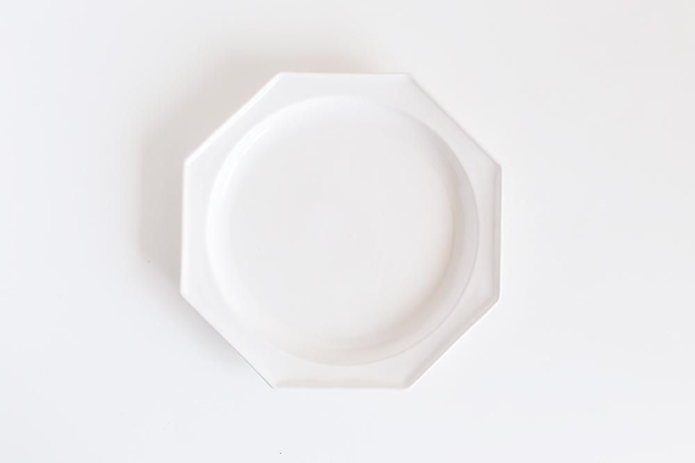 山本拓也/八角平皿/Mサイズ(白)