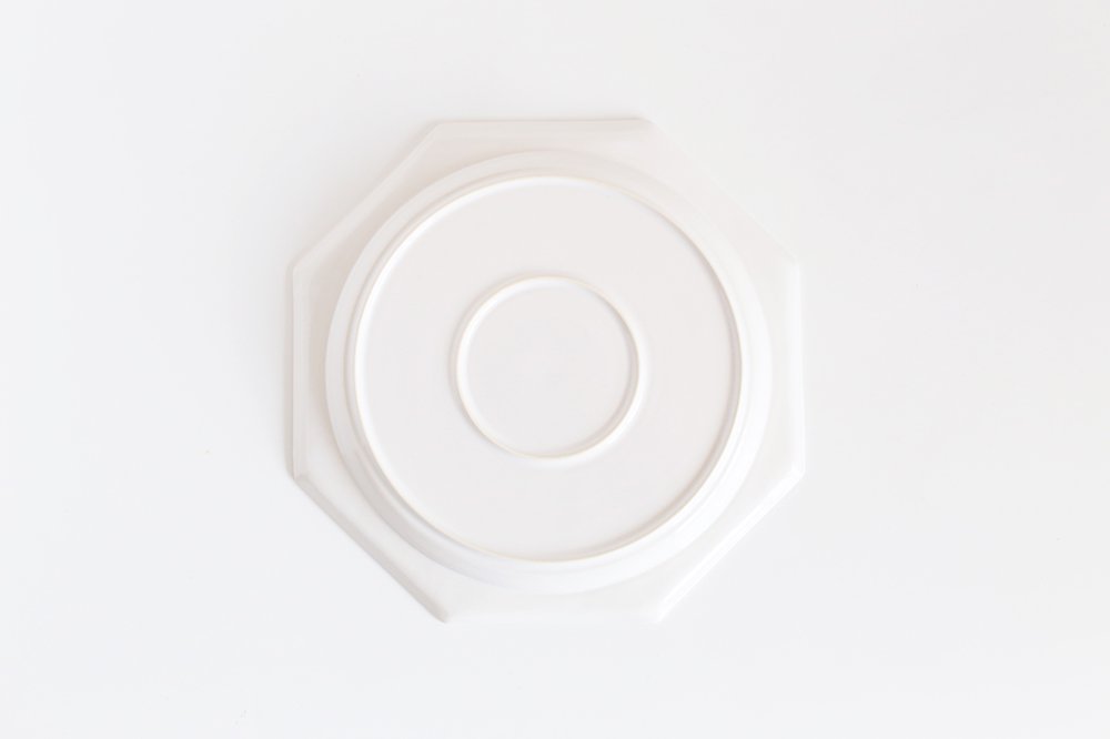 山本拓也/八角平皿/Mサイズ(白)