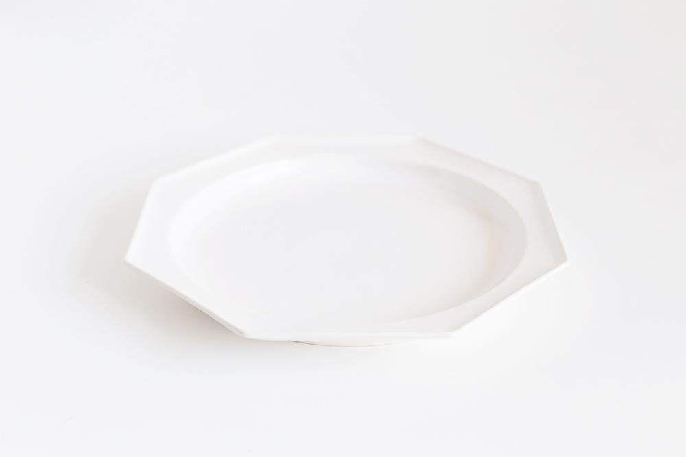 山本拓也/八角平皿/Mサイズ(白)