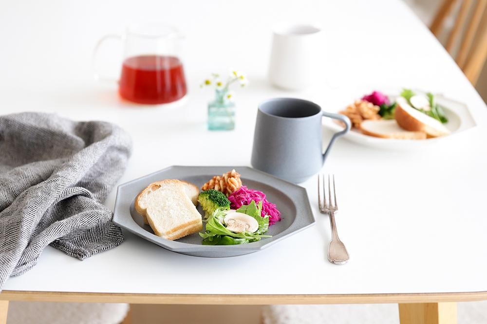 山本拓也/八角平皿/Mサイズ（ブルーグレー） - BOWKNOT