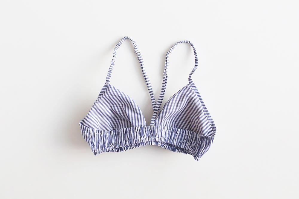 【廃盤】TESHIKI(手式)/ブラ(NAVY STRIPE・XLサイズ)