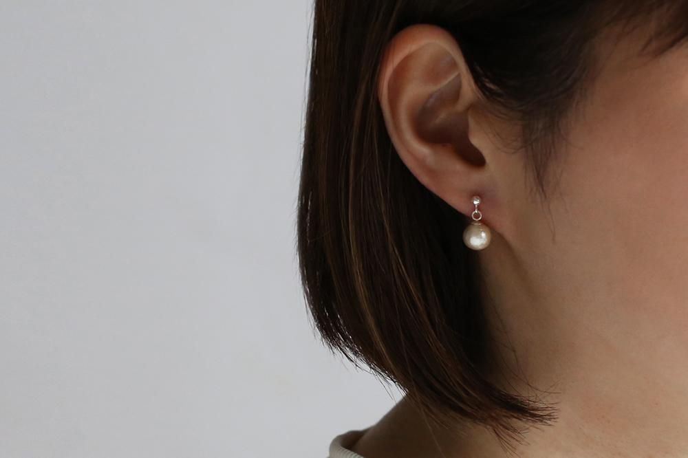 【廃盤】Ouca/ブライド/コットンパール8mm(ピアス)