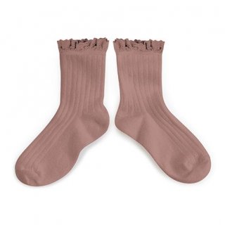 CollegienLili Lace Trim Ankle Socks - Praline de Lyon